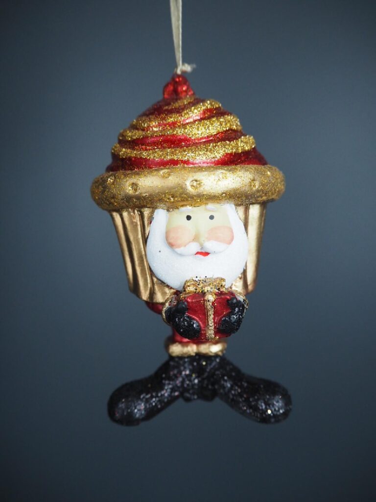 Cupcake santa in satin red & gold glits orn - Image 2