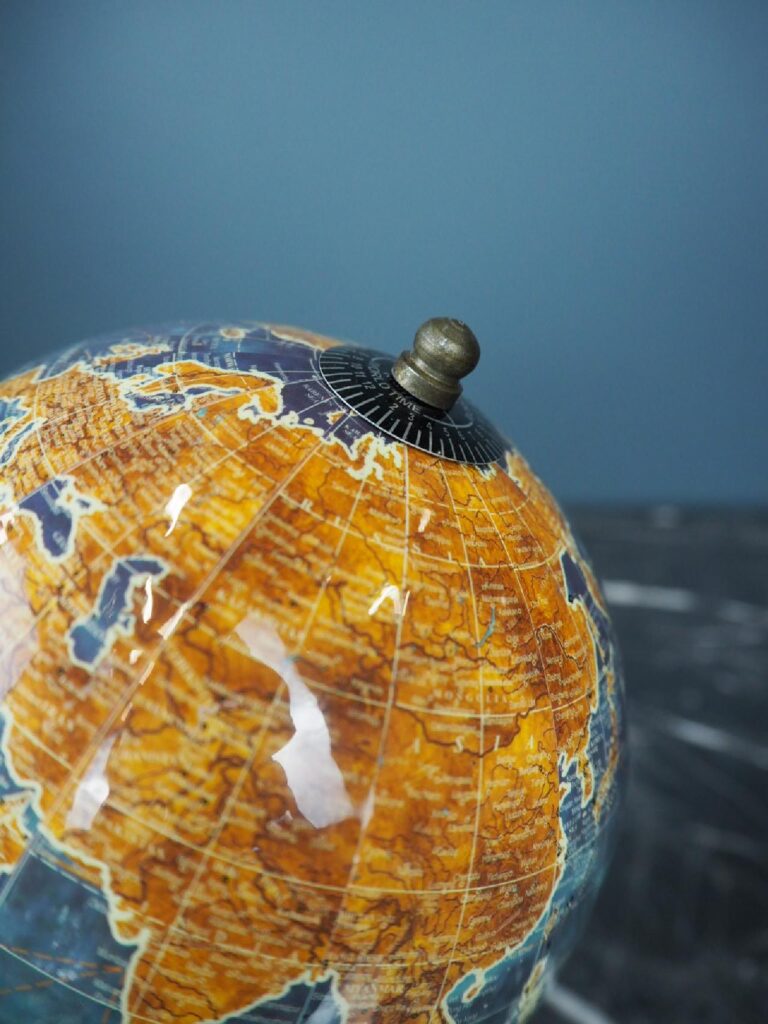 5" Plastic Globe with Iron Stand on Iron Base - Image 3