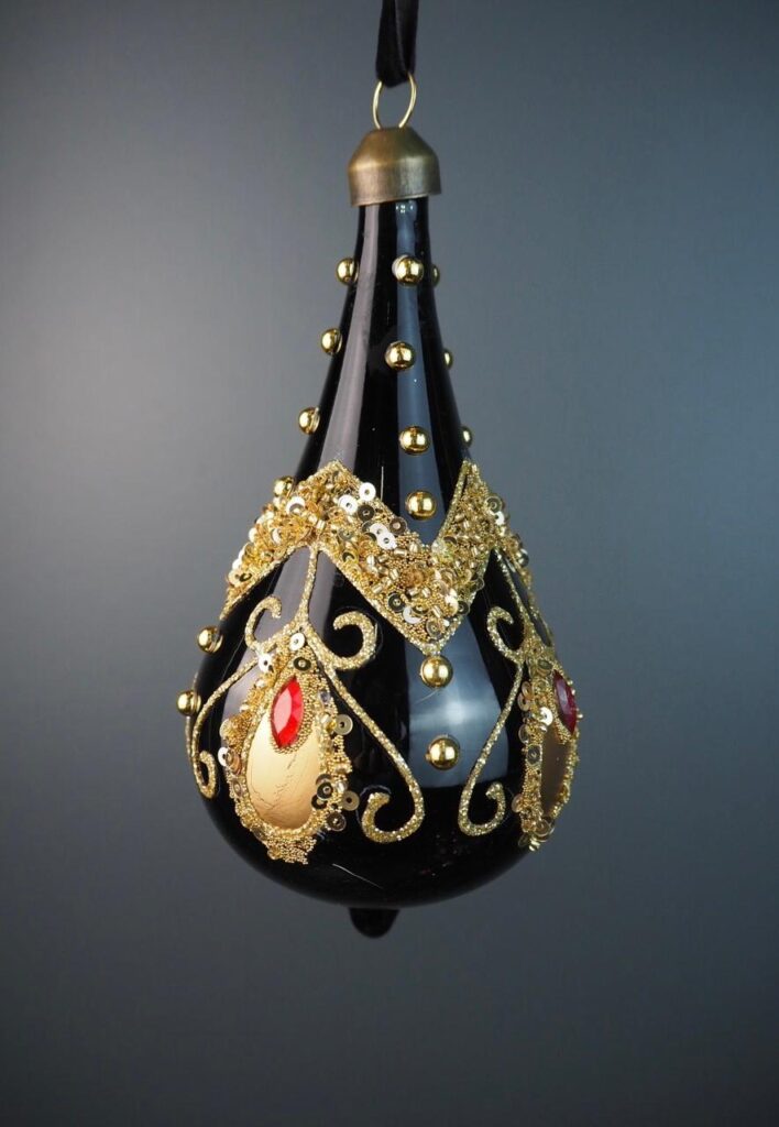 Glass drop black 14 cm - Image 2