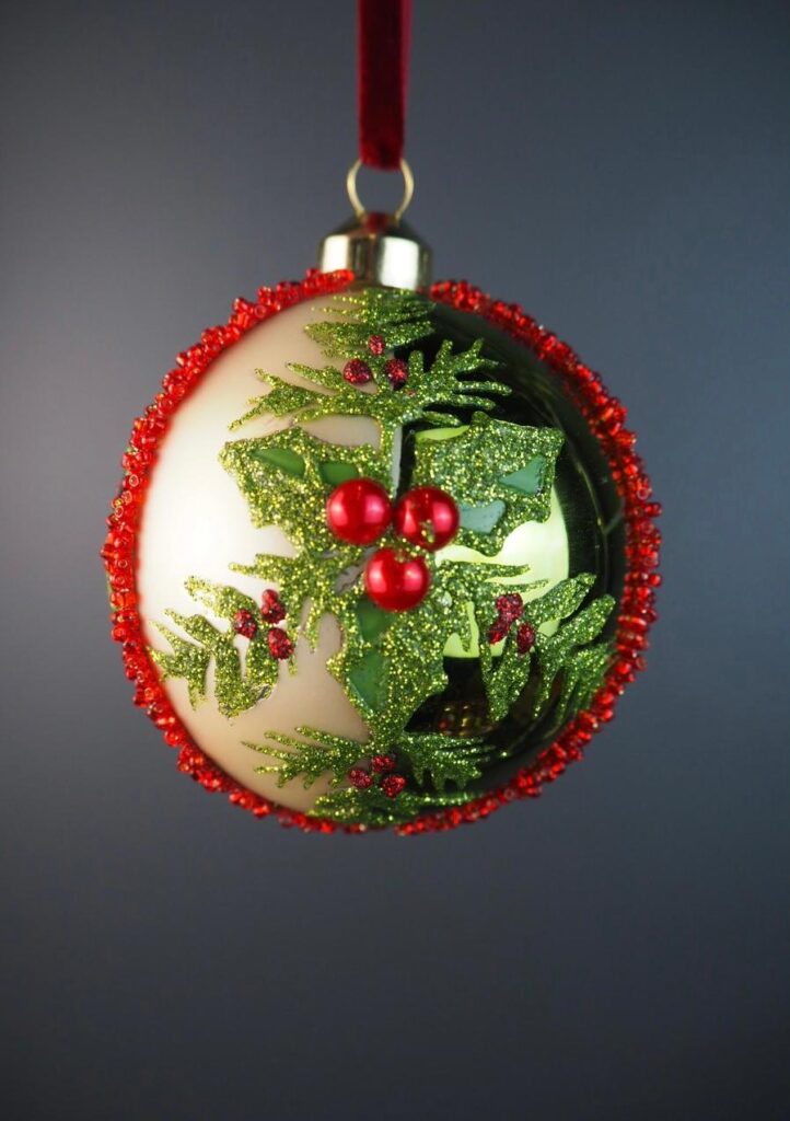 Glass ball poinsettia 2 ass - Image 3