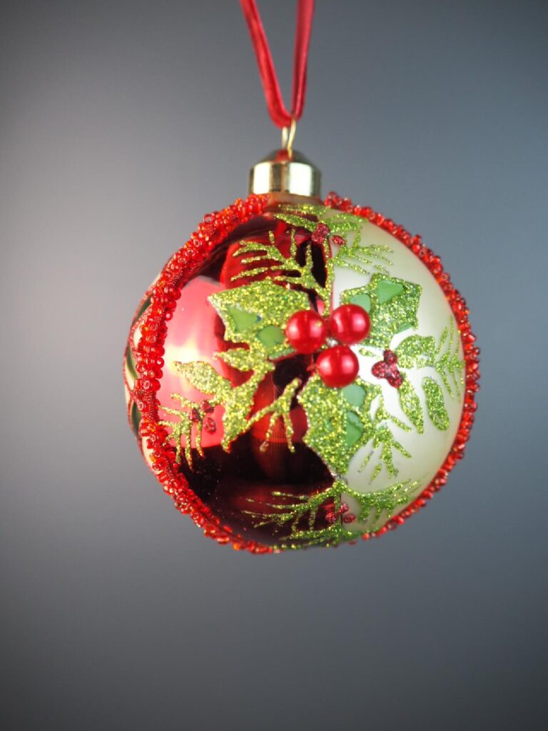 Glass ball poinsettia 2 ass - Image 4