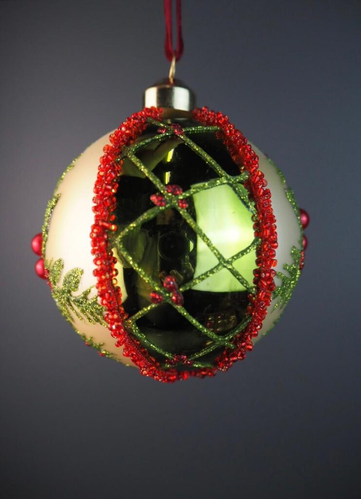 Glass ball poinsettia 2 ass - Image 2