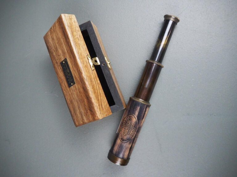 9" Brass Telescope Antq. Finish With Mango Wood Box - Image 2