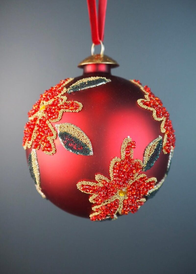 Glass ball 10 cm red