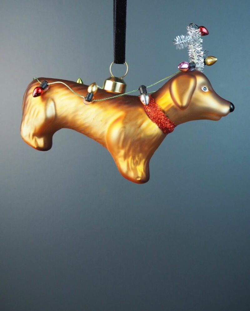 Glass dog 9 cm