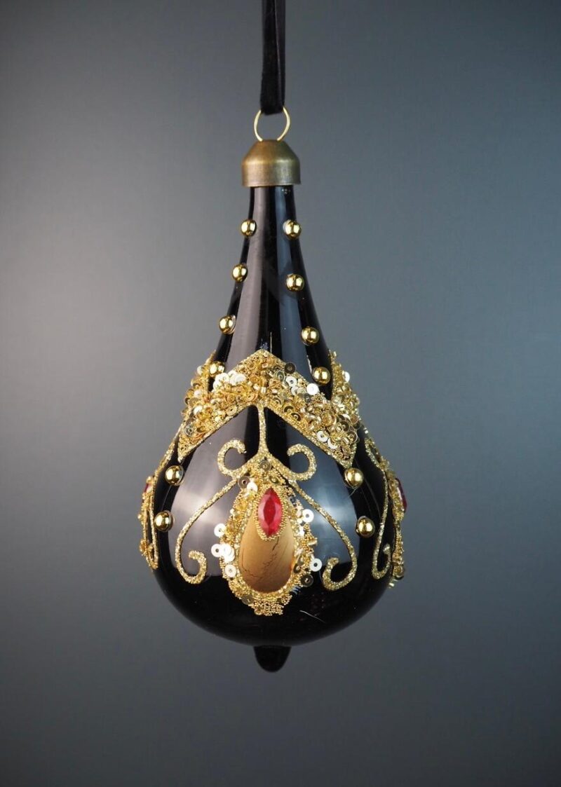 Glass drop black 14 cm