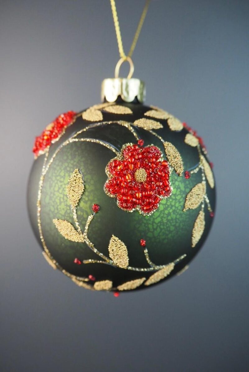 Glass ball green 8 cm