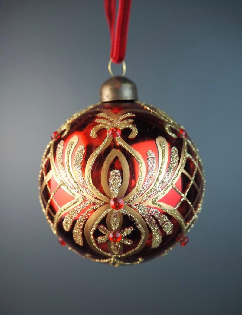 Glass ball red 8 cm