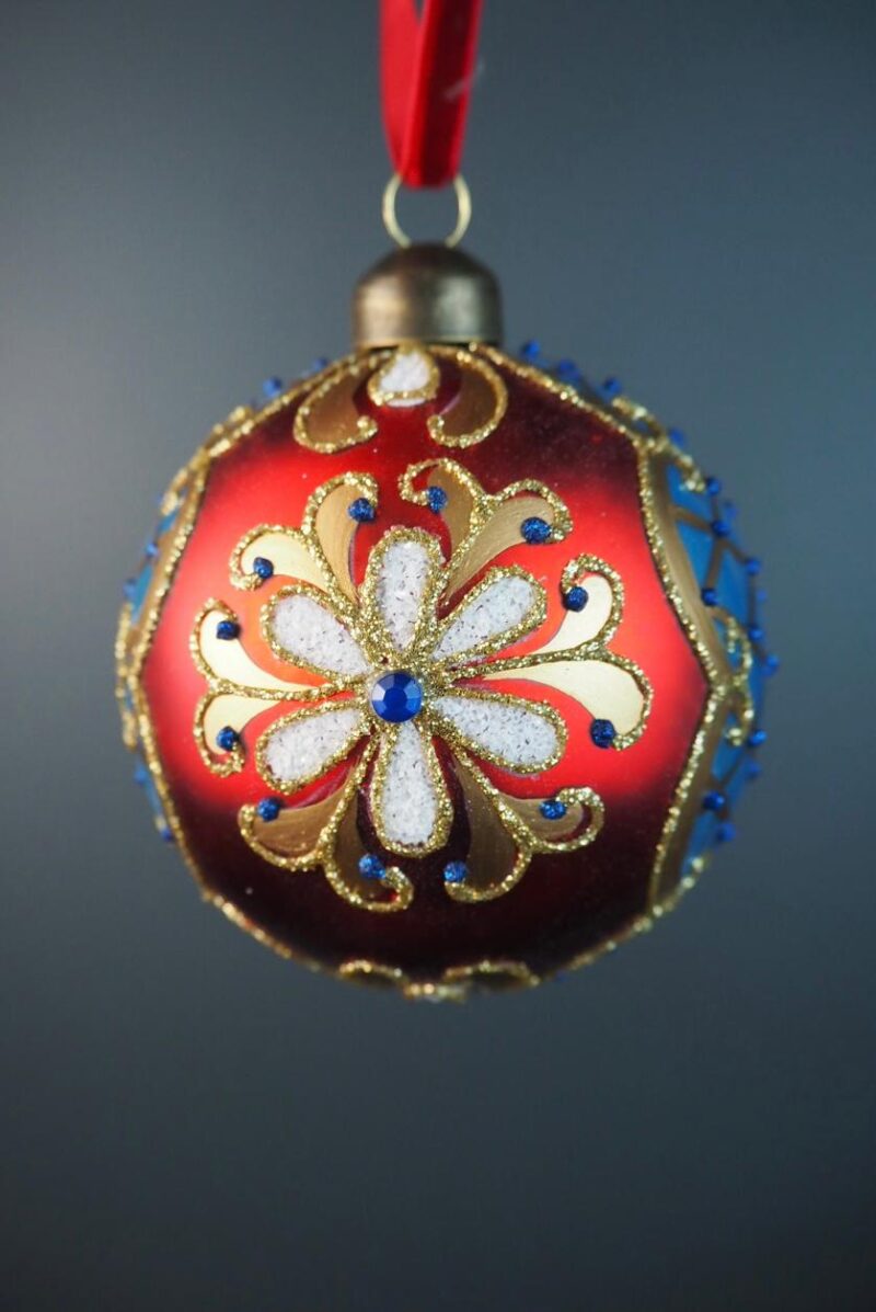 Glass ball red 8 cm