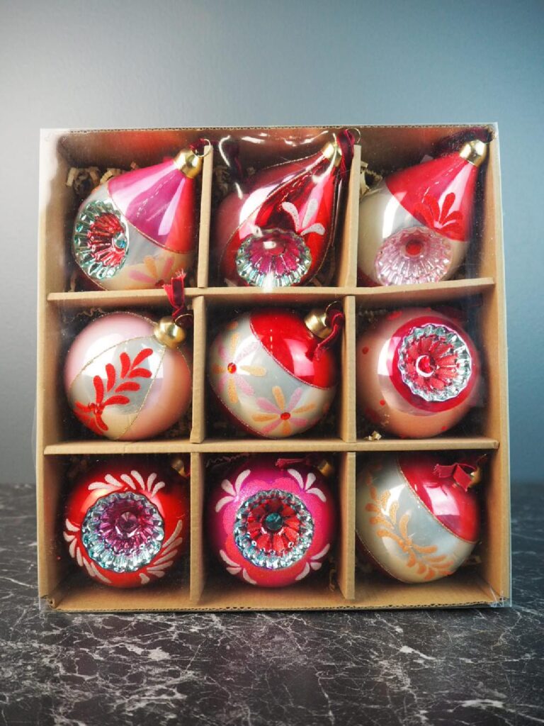 Glass ball w reflector set of 9
