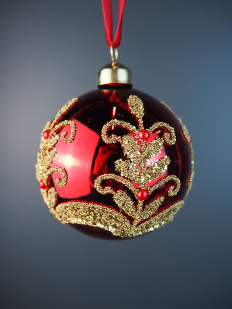 Glass ball red 8 cm