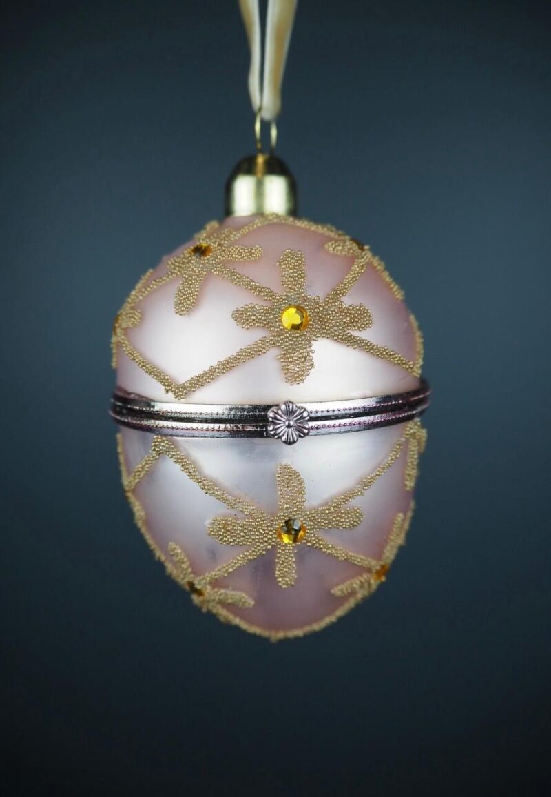 Glass egg box pink