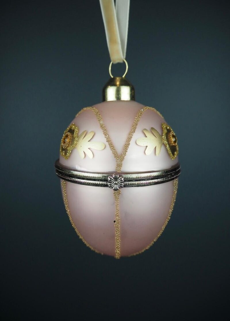 Glass egg box pink