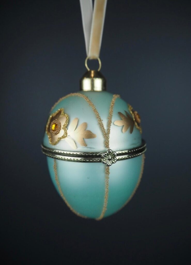 Glass egg box blue