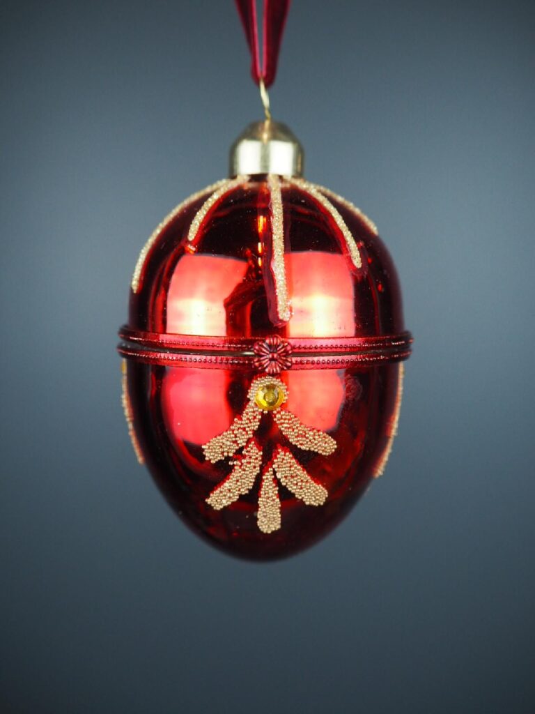 Glass egg box red
