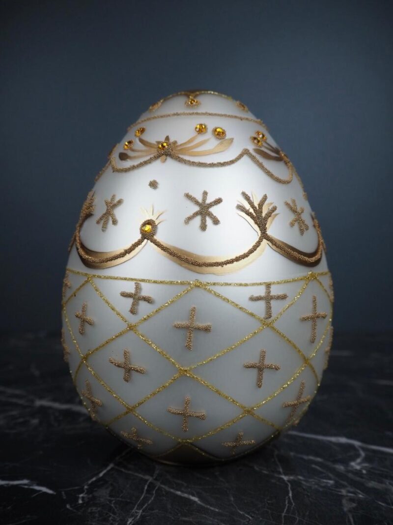 Glass egg giant white