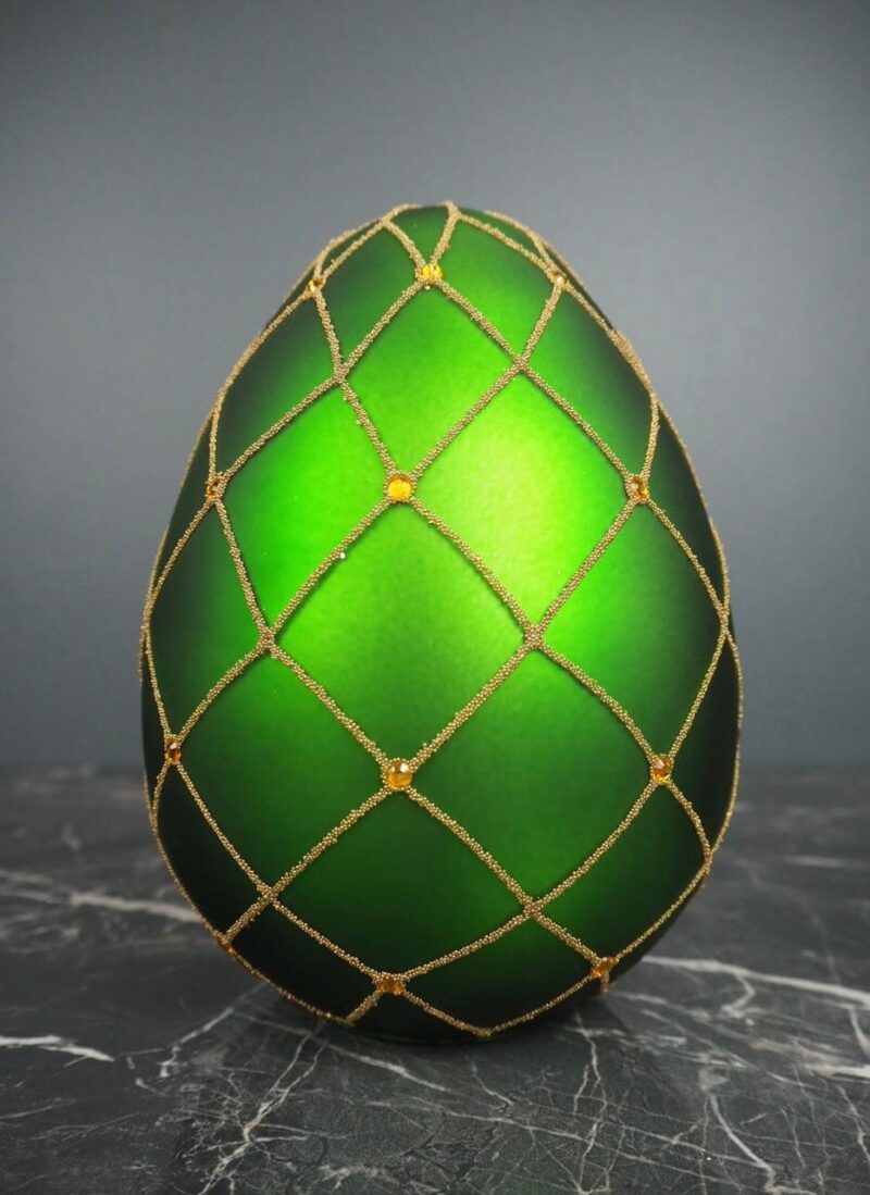 Glass egg giant green