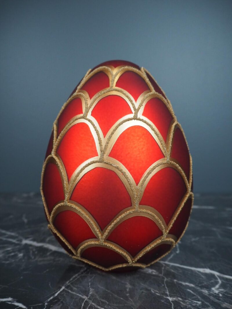 Glass egg giant red