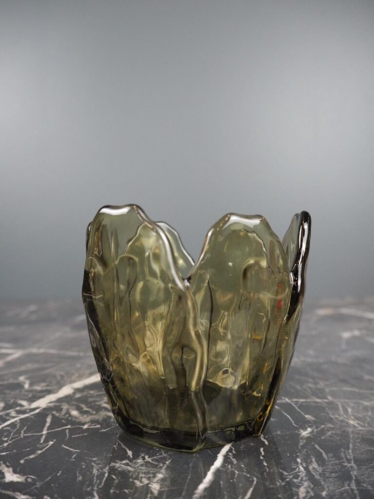 Glass candle holder