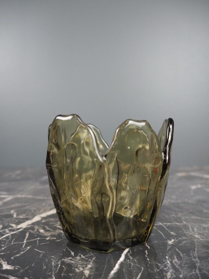 Glass candle holder