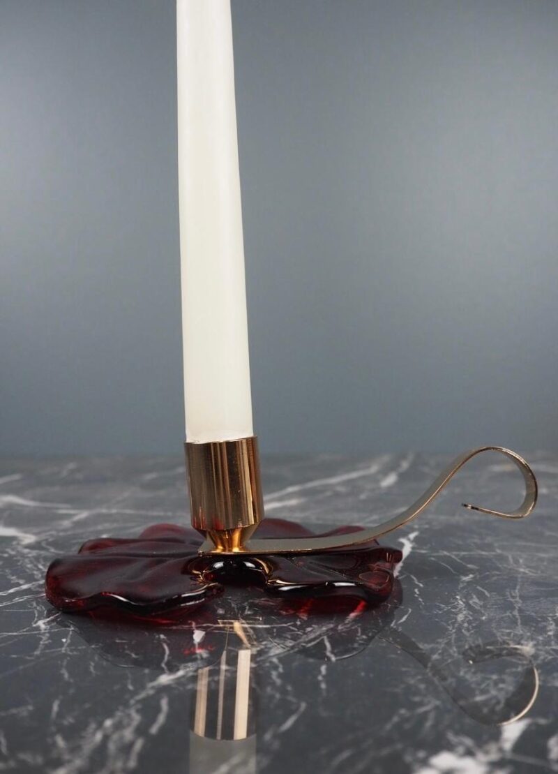 Glass candle holder