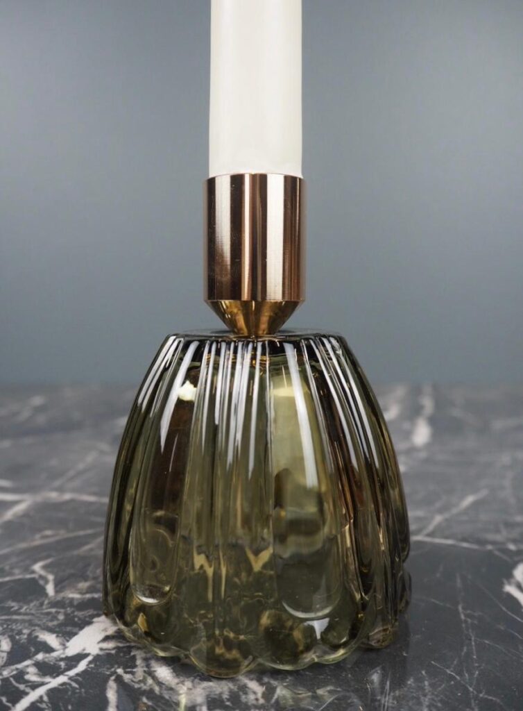 Glass candle holder