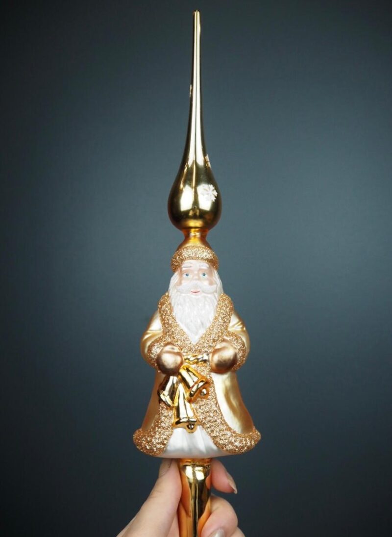 Santa tree topper glass