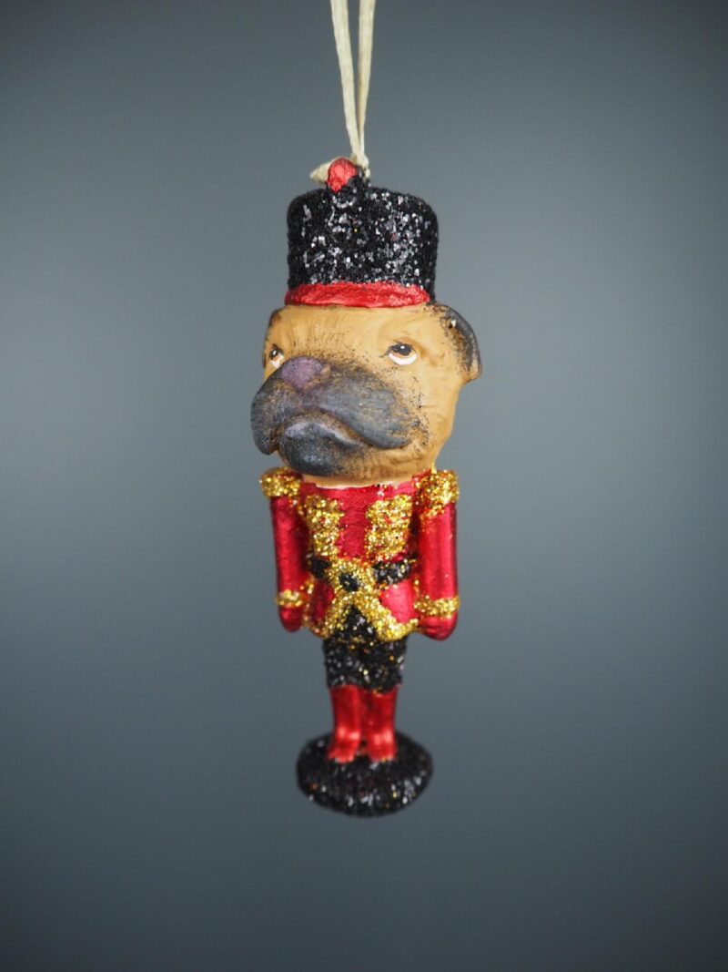 Dog nutcracker red w/ gold
