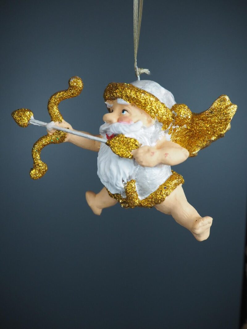 Cupid Santa in PW & gold
