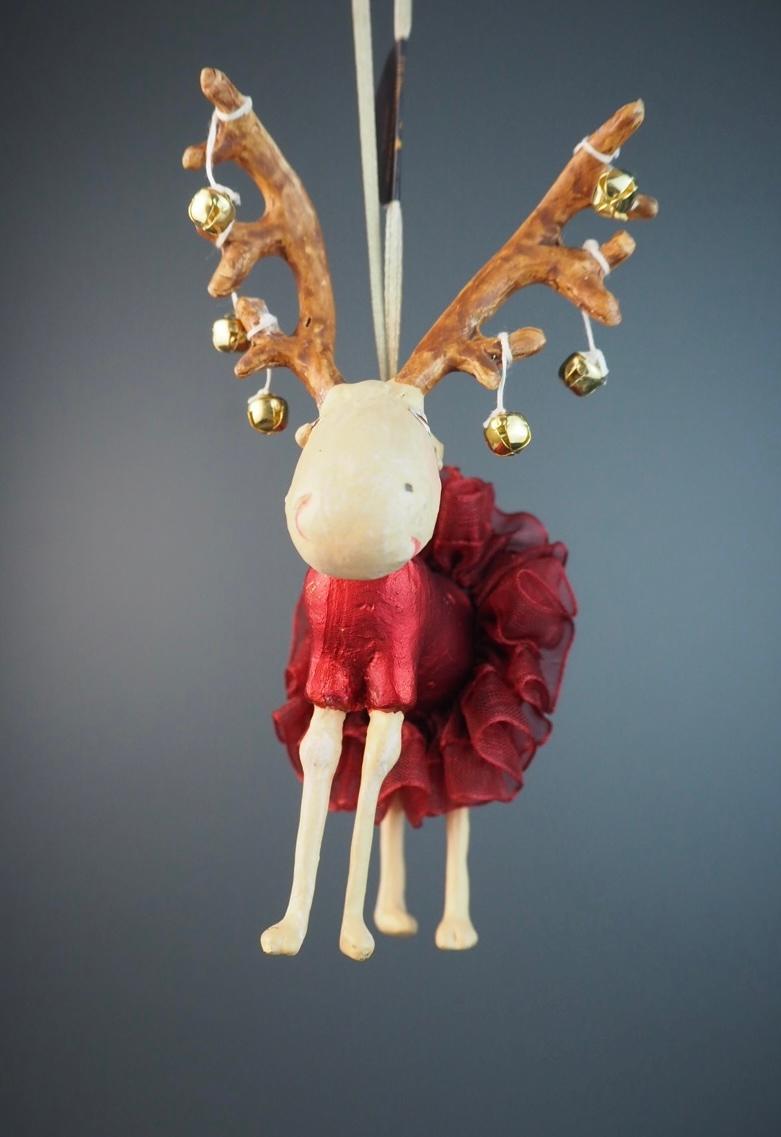 Christmas moose red fabskirt