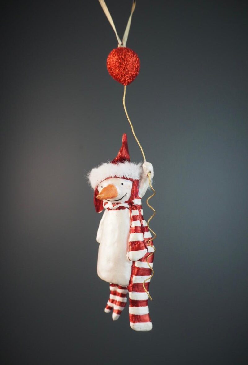 Snowman w/baloons pw/red