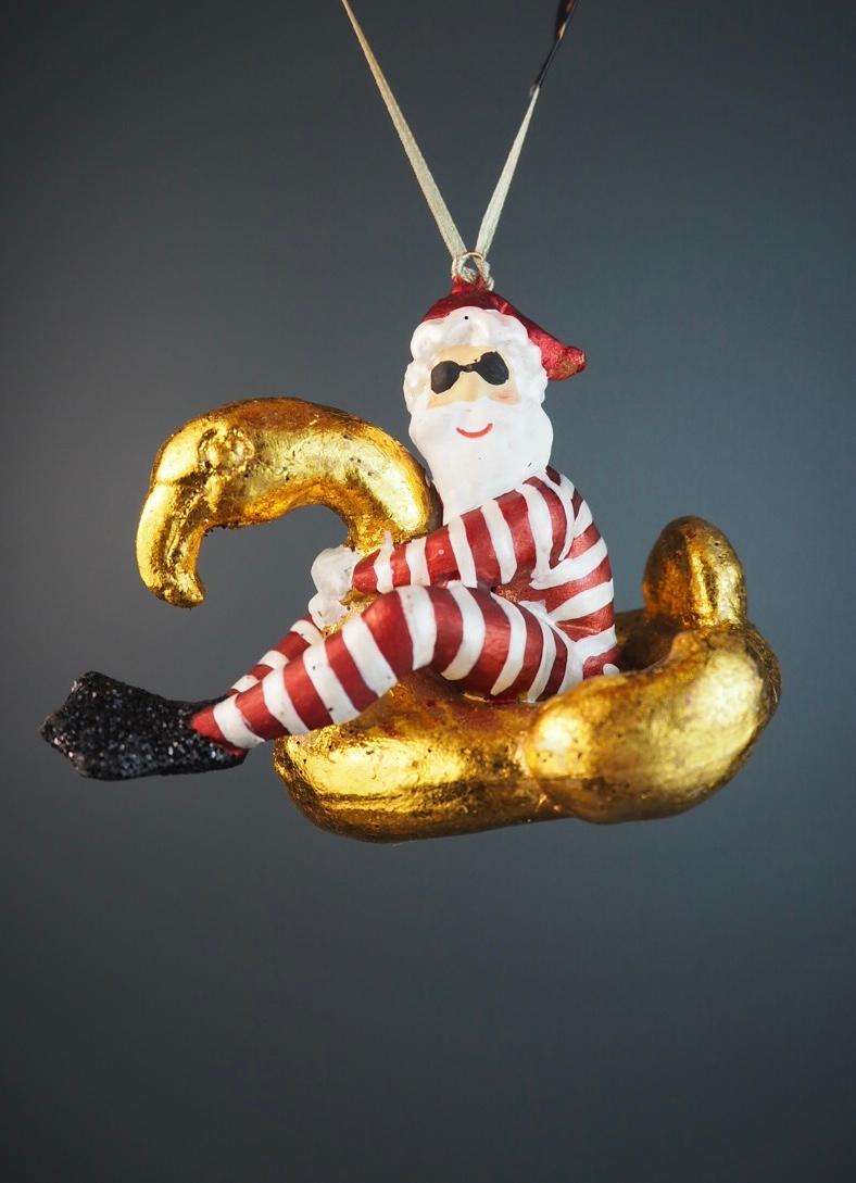 Santa gold flamingo floatee