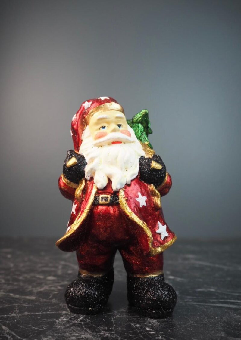 Santa red star suit tree