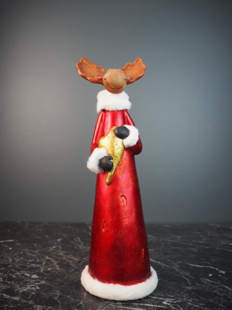 Santa Moose w/heart red