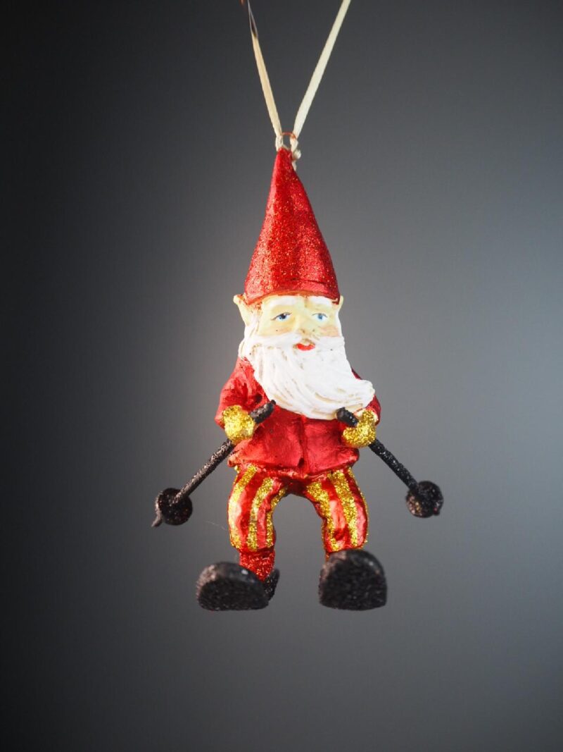 Skating Santa Elf  red/gold