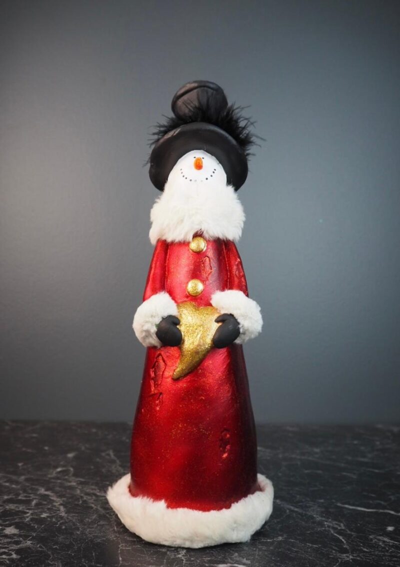 Snowman w heart fur sat.red