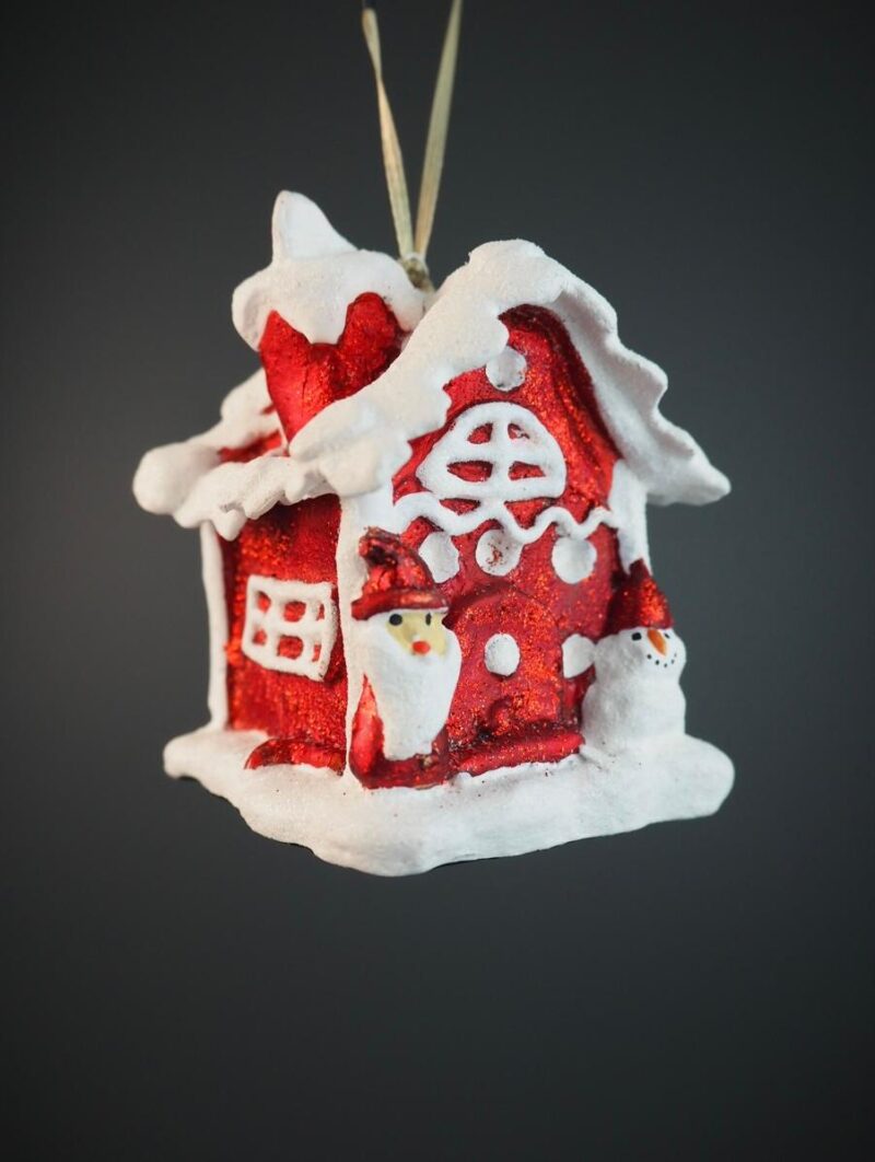 Christmas house santa/snowman red