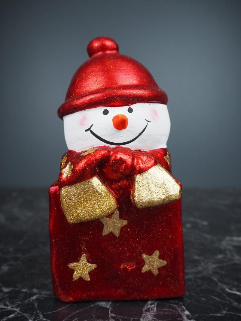 Beanie hat snowman red small
