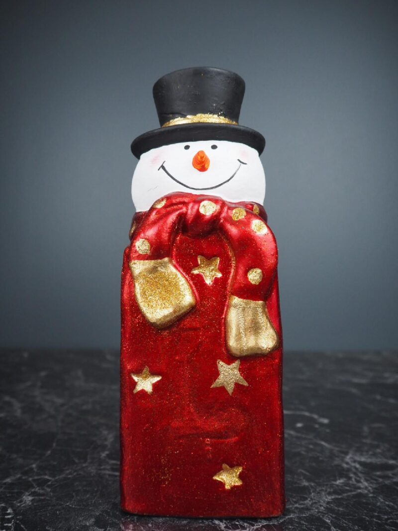 Top hat snowman red big
