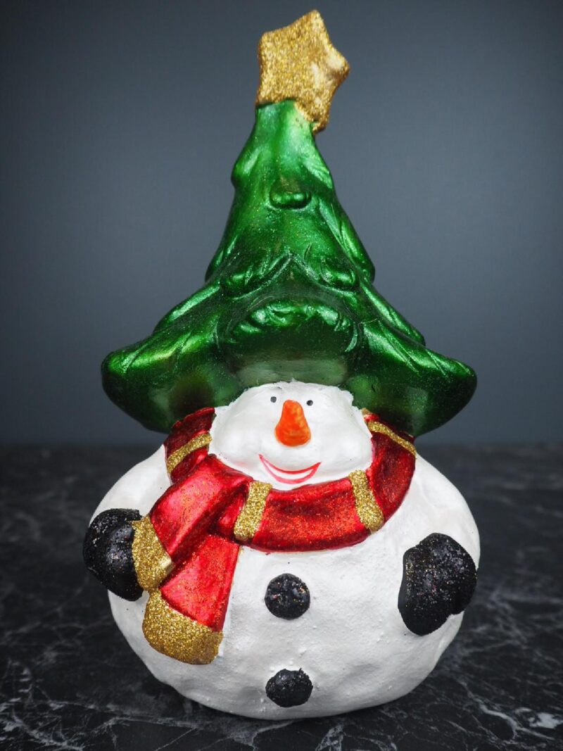 Snowman pw w/ tree hat t.top
