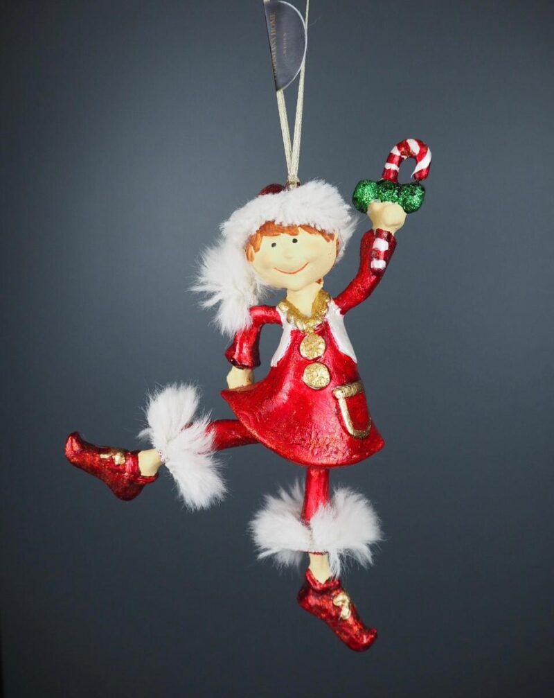 Dancing elf red/white candy cane fur