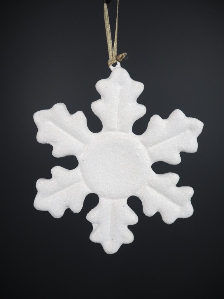 White glitters snowflakes orn
