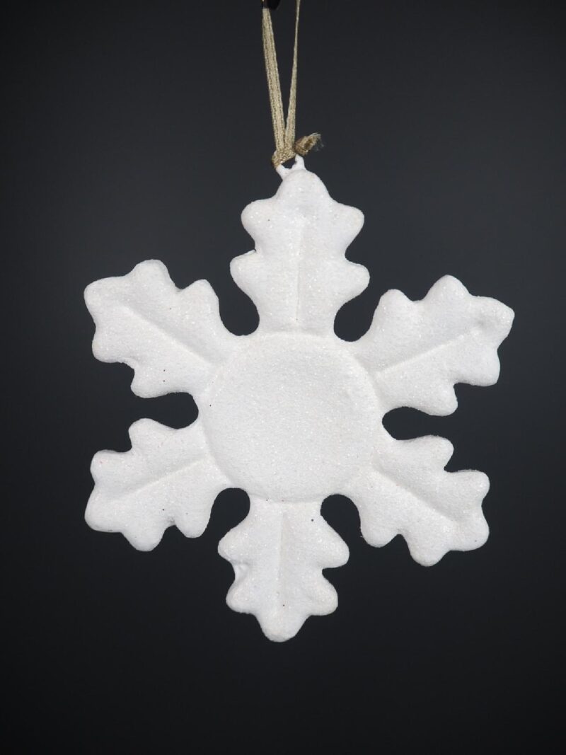 White glitters snowflakes orn