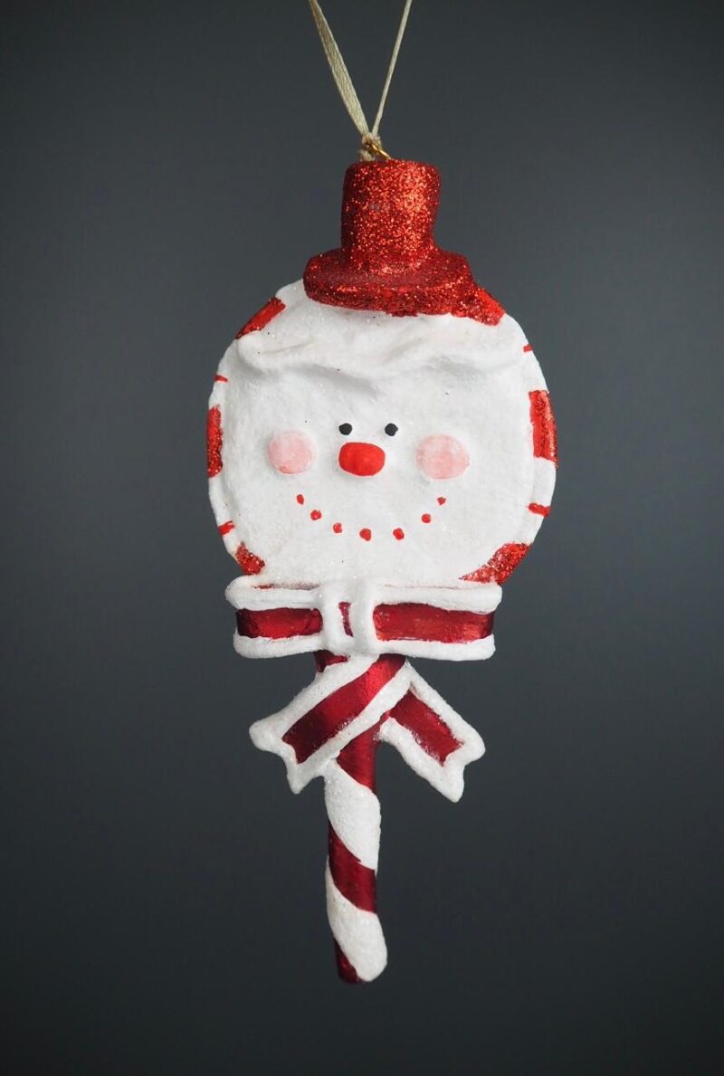 Smiling ginger lollipop white/red