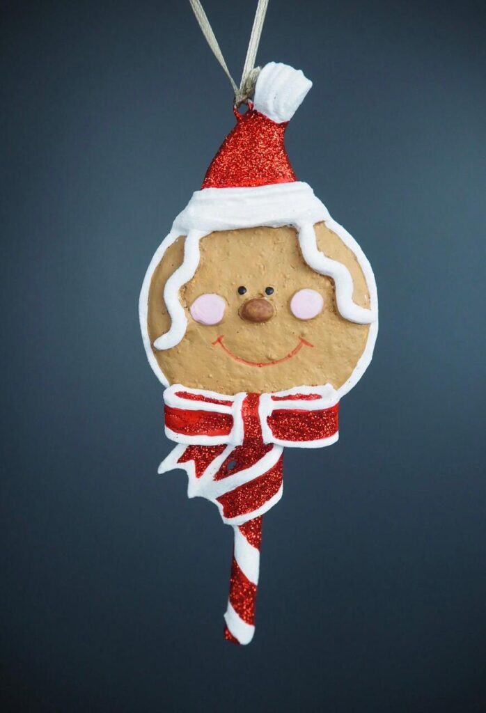 Smiling ginger lollipop white red