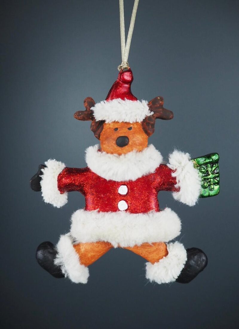 Xmas bear in realistic & red suit