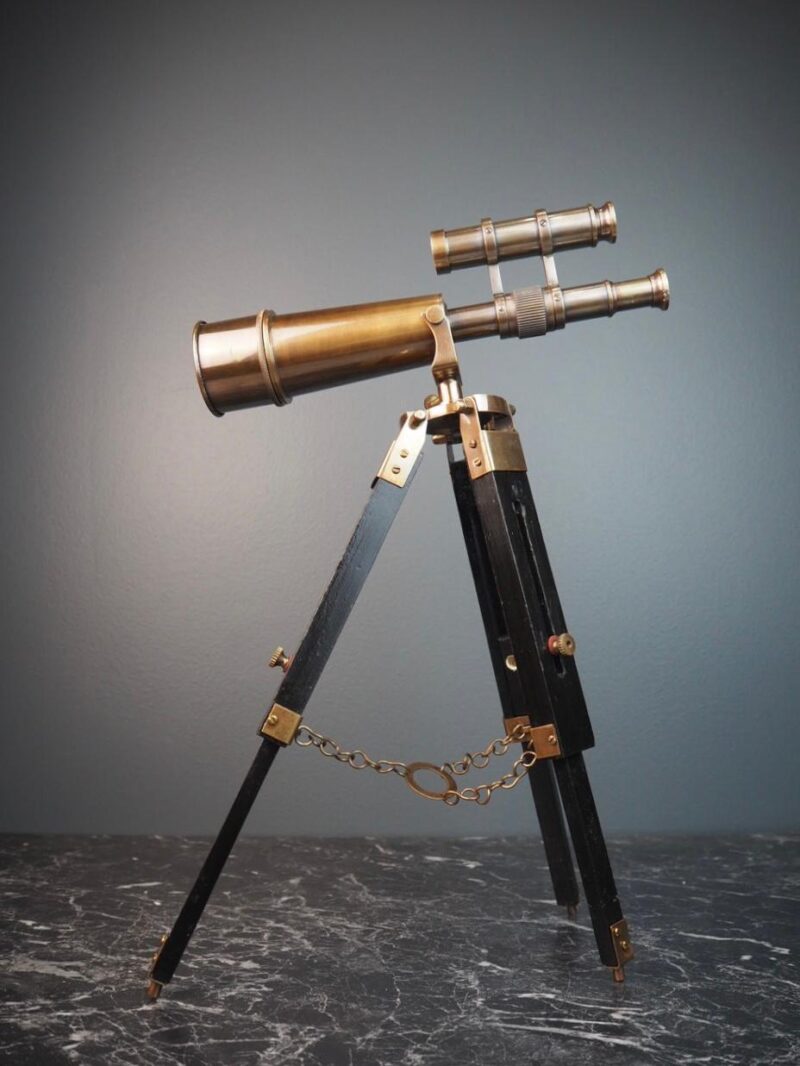 Telescope on wooden