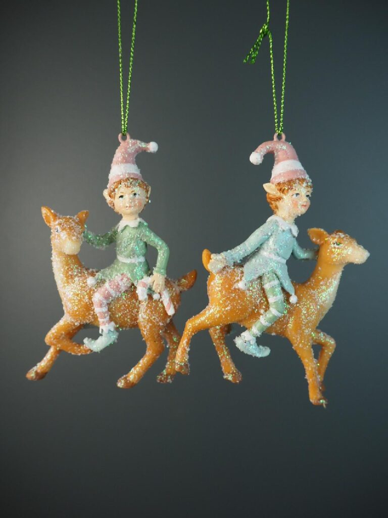 Elf riding deer  2asst