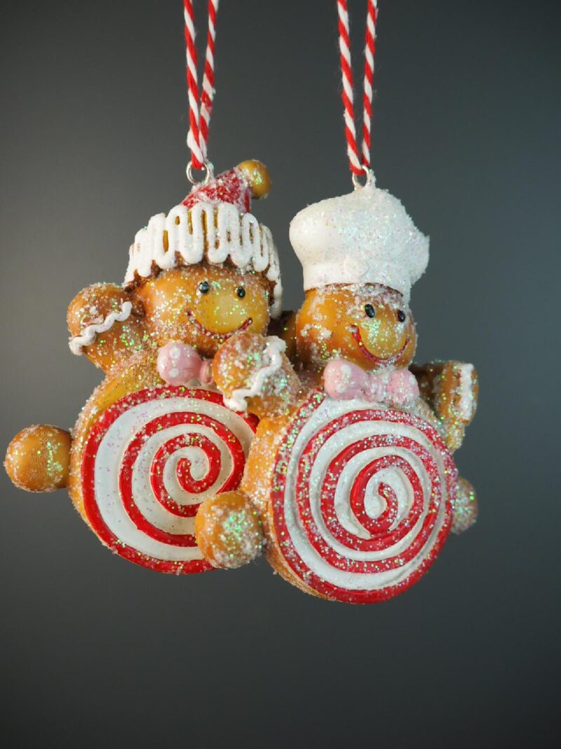 Gingerbread finger hanger 2asst
