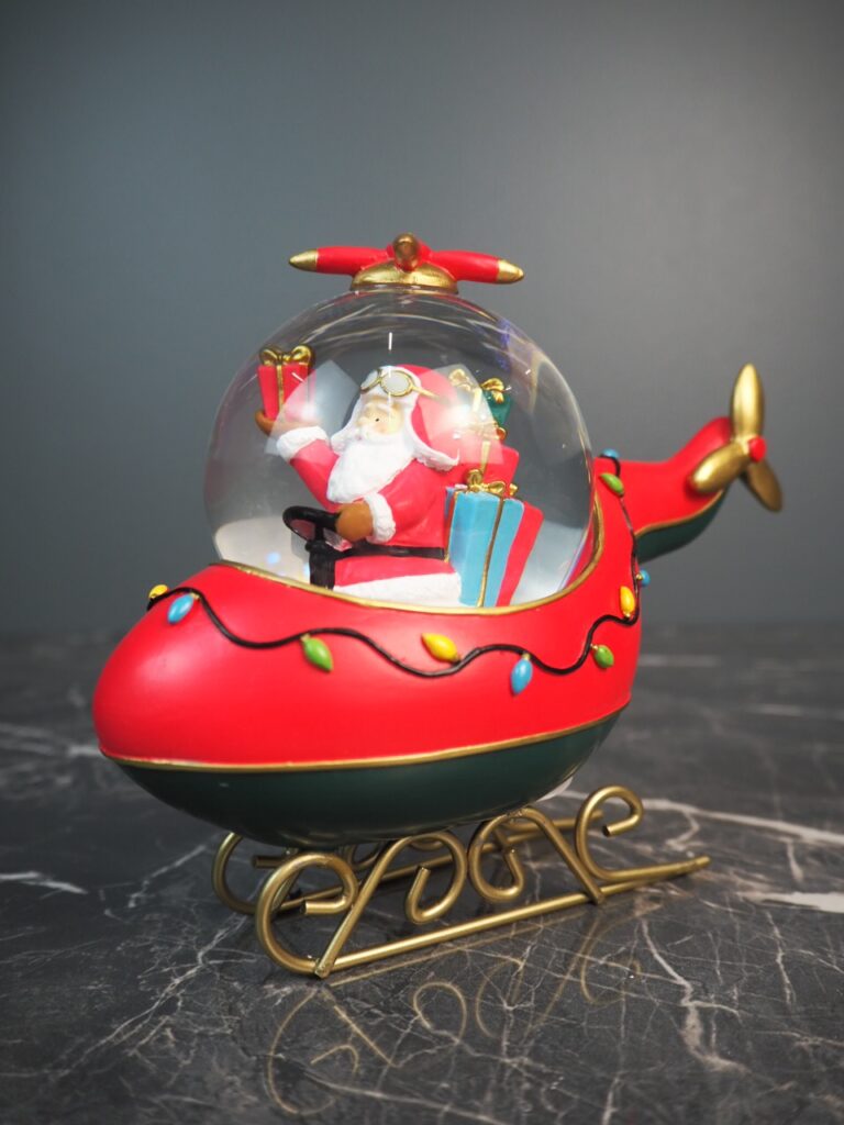 Santa helicopter snowglobe 80mm - Image 3
